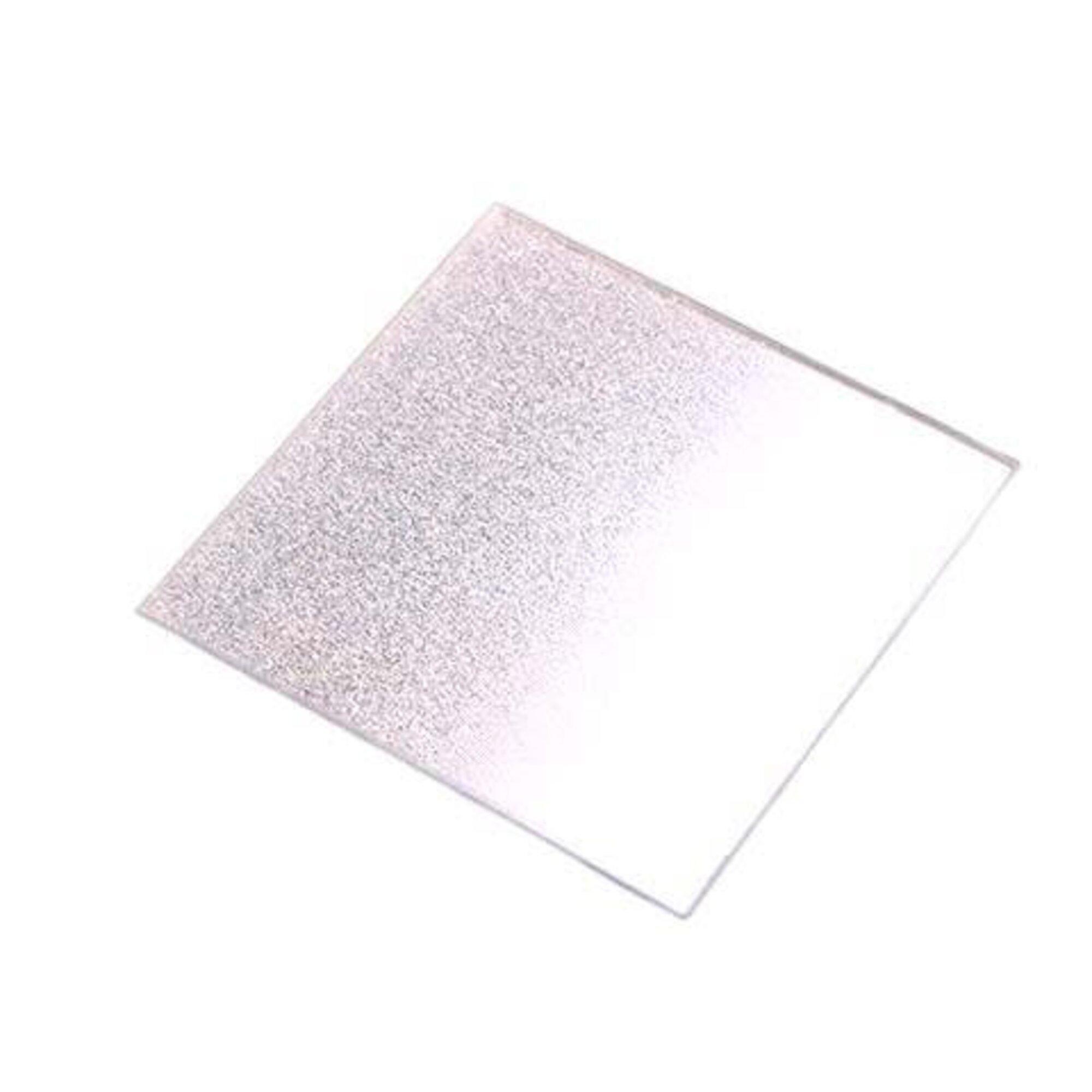 Speilfat m/glimmer på halvparten - Sølv - 10 cm x 10 cm