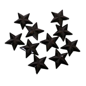 Stjerner i akryl - 10 stk - Ø 3,5 cm - Svart