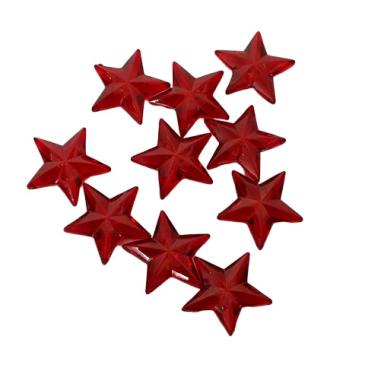 Stjerner i akryl - 10 stk - Ø 3,5 cm - Røde