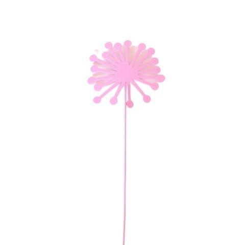  Metallblomst på pinne - H 29 cm x Ø 8 cm - Rosa