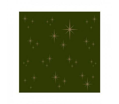 Frokostserviet - 20 stk. - 33 x 33 cm - Grøn m stjerner
