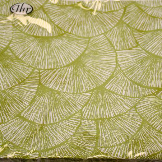 Frokostserviet Ihr Lignes limegrøn med hvidt mønster. L604827L fra Ihr. 33x33cm.