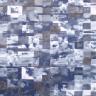 Frokost serviet mosaik mønster blå og grå. ILLUSION L002902 fra Ihr. 33x33cm.